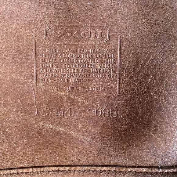 Vintage Coach 9085 Duffle Bucket Bag in British Tan Leather XL, Made in USA - Picture 13 of 16